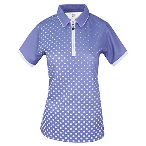 Island GREEN Damen Golf Poloshirt mit Sublimationsreißverschluss, atmungsaktiv, feuchtigkeitsableitend, flexibel, Lavendel/Weiß, 40 von Island Green
