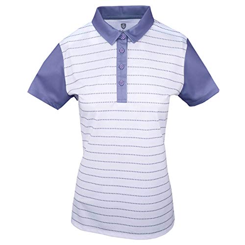 Island Green Damen Golf Ladies Contrast Sleeve Breathable Moisture Wicking Flexible Polo Shirt Polohemd, Lavendel/Weiß, 16 von Island Green