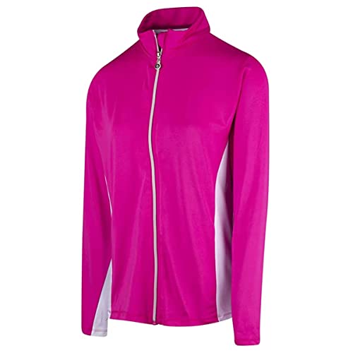 Island Green Damen Kontrast Full Zip Top Layer Jacke - Hot Rosa/Weiß - M von Island Green