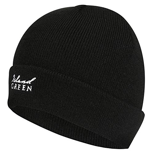 Island Green Insel Grün Mens IGHAT2025 Thermal windundurchlässige Block-Farben-Beanie-Hut-Kappe, Schwarz, Einheitsgröße von Island Green