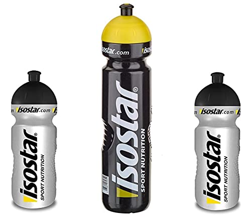 Isostar Sport Trinkflasche 500-650 ml + 1000 ml - BPA-frei - Wasserflasche für Laufen, Radfahren, Gym, Wandern - Praktischer und auslaufsicherer Push & Pull Verschluss von Isostar