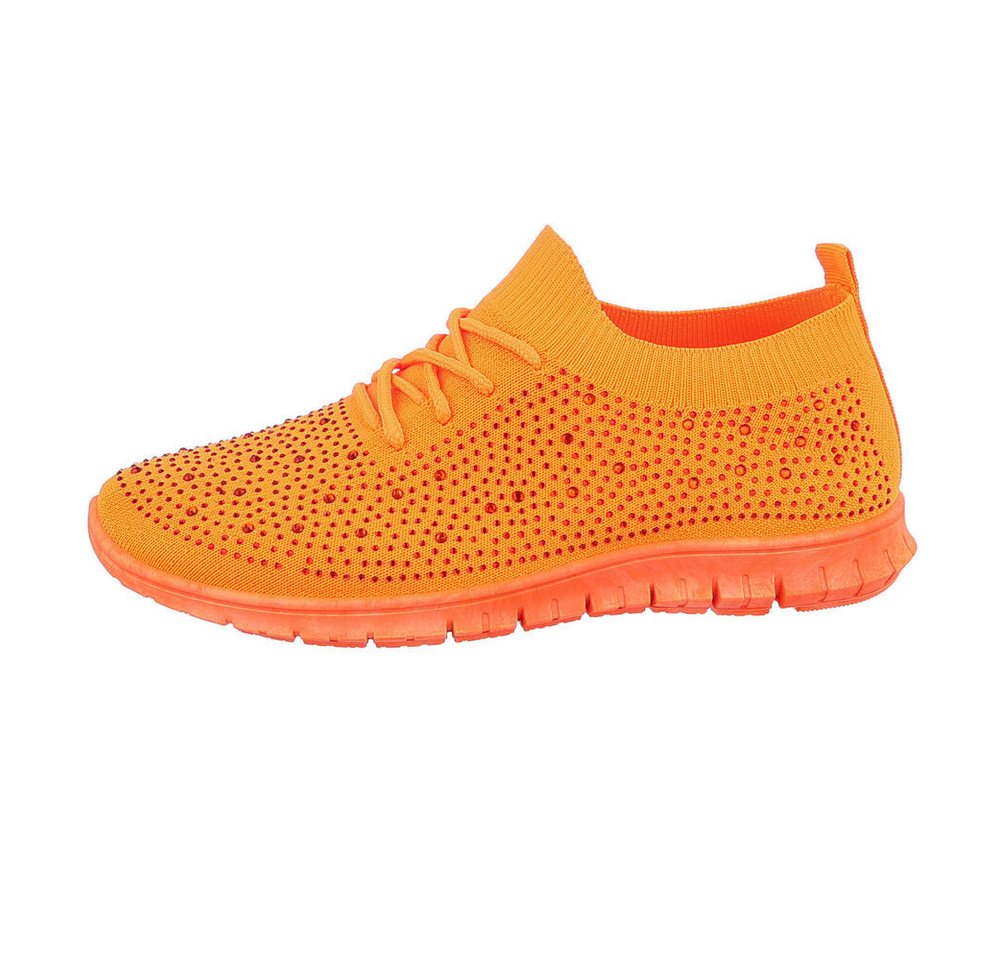 Ital-Design Damen Low-Top Freizeit Sneaker (85960021) Flach Sneakers Low in Orange von Ital-Design