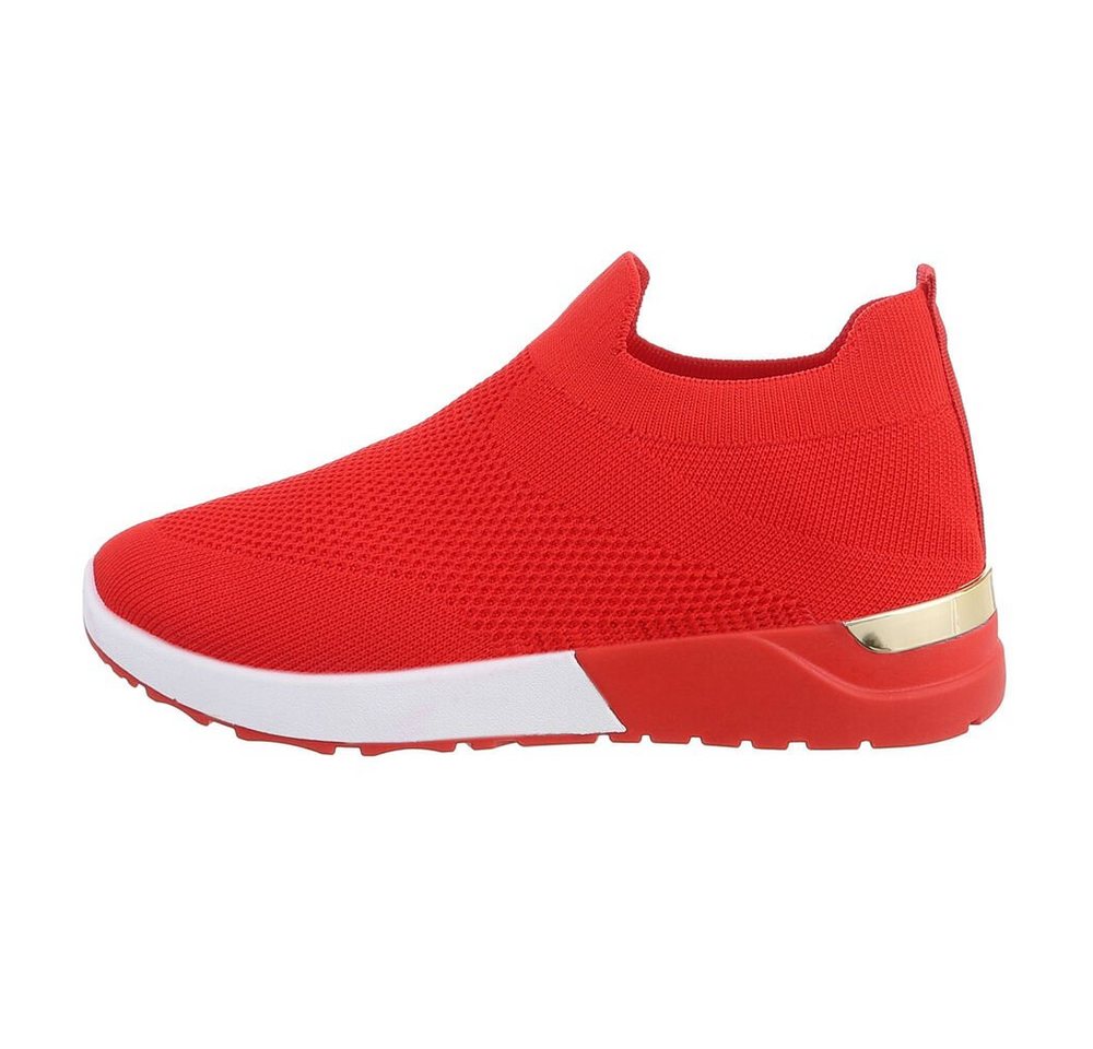 Ital-Design Damen Low-Top Freizeit Sneaker Flach Sneakers Low in Rot von Ital-Design