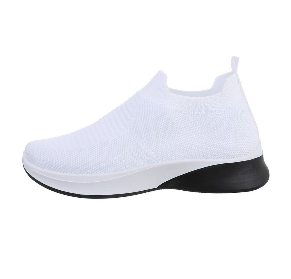 Ital-Design Damen Low-Top Freizeit Sneaker Flach Sneakers Low in Weiß von Ital-Design