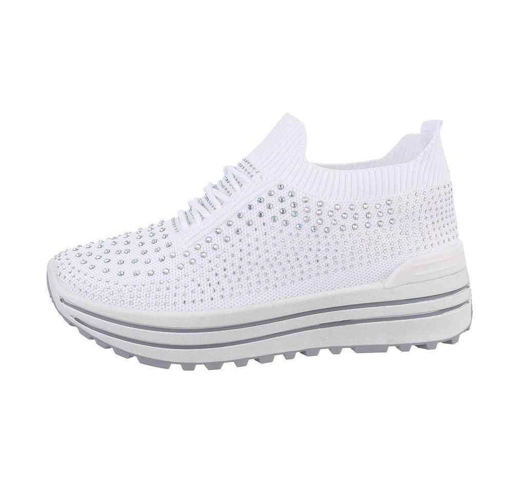 Ital-Design Damen Low-Top Freizeit Sneaker (85878063) Flach Sneakers Low in Weiß von Ital-Design