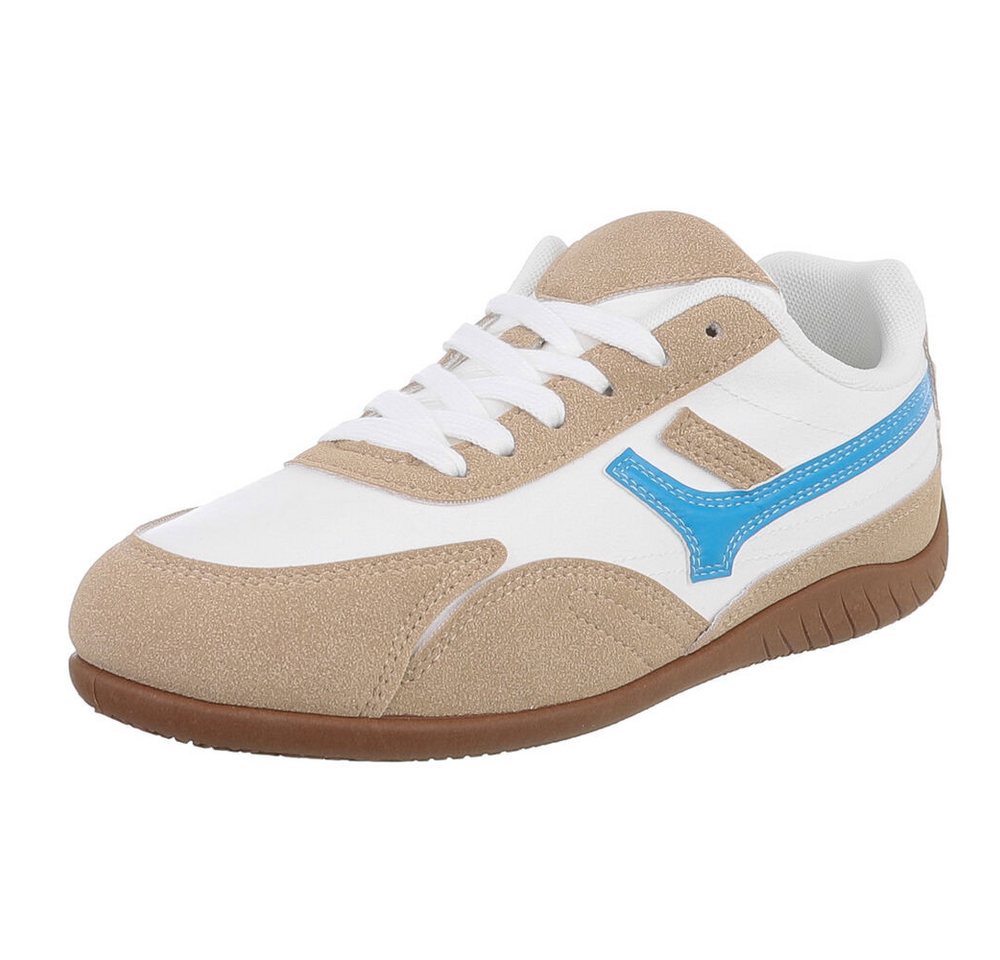 Ital-Design Moderne Damen Sneakers mit Komfort für Alltag und Freizeit Sneaker (90033122) Flach Sneakers Low in Hellbraun von Ital-Design