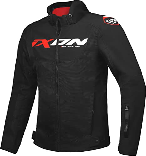 Ixon Fierce Motorrad Textiljacke (Black/White/Red,L) von IXON