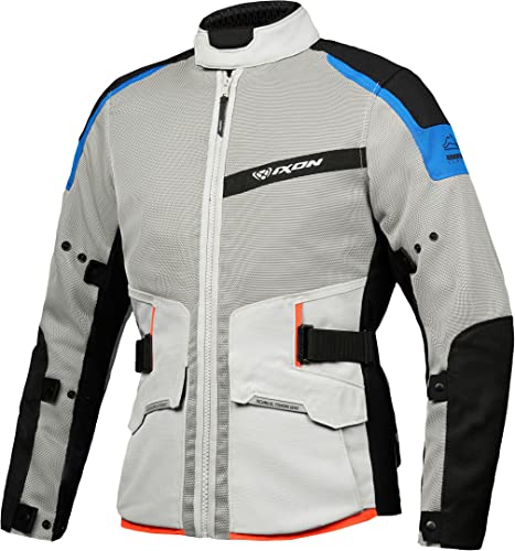 Ixon Herren 105101086-4055-m Motorradjacke, Grau/Blau, M von IXON