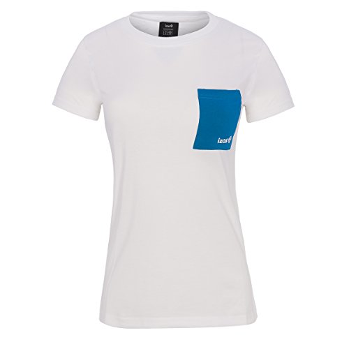 IZAS Damen Kurzarm-T-Shirt Dakota, Weiß/Türkis, L, IWUTS01182WH/TQL von IZAS