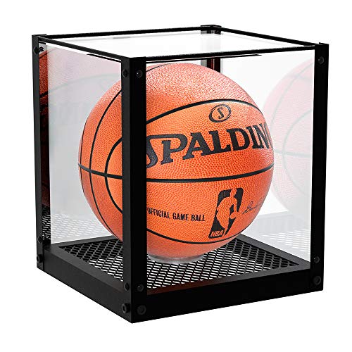 J JACKCUBE DESIGN MK633A Basketball-Vitrine aus Acryl, transparent, mit Metallgitter-Basis, für Autogramme, Fußball, Volleyball, Sammlerstücke von J JACKCUBE DESIGN