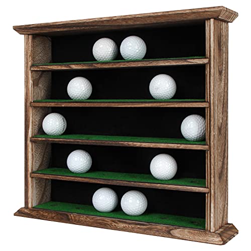 J JACKCUBE DESIGN MK802B Wandregal für 30 Golfbälle, ohne Tür, rustikales Holz, Wandhalterung für 30 Bälle von J JACKCUBE DESIGN