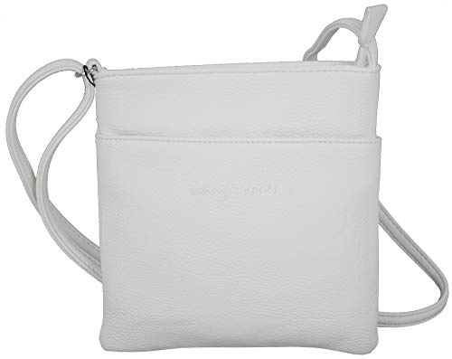 JENNIFER JONES - Kleine Damen Umhängetasche - Brauttasche - Abendtasche - Schultertasche (Handtasche, Weiß) von J JONES JENNIFER JONES
