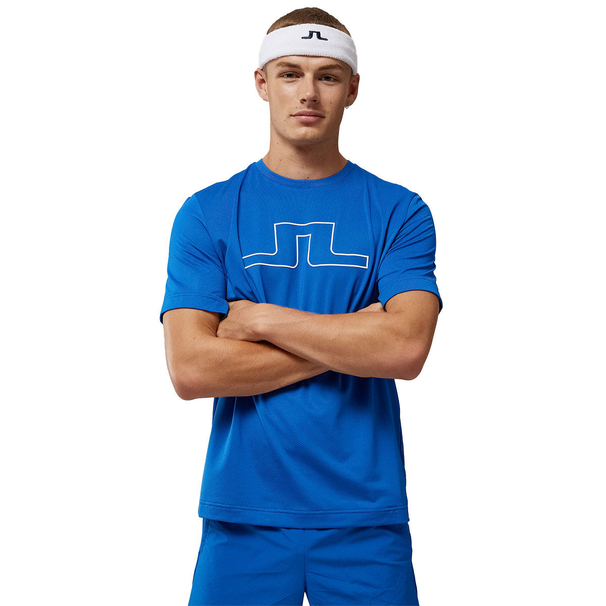 J.Lindeberg Men's Bridge Graphic Golf T-Shirt, Mens, Nautical blue, Small | American Golf von J Lindeberg