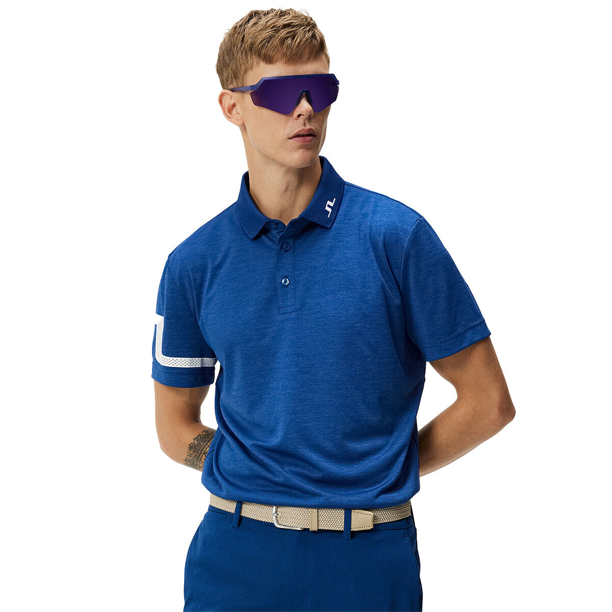 J.Lindeberg Men's Heath Golf Polo Shirt, Mens, Estate blue, Medium | American Golf von J Lindeberg