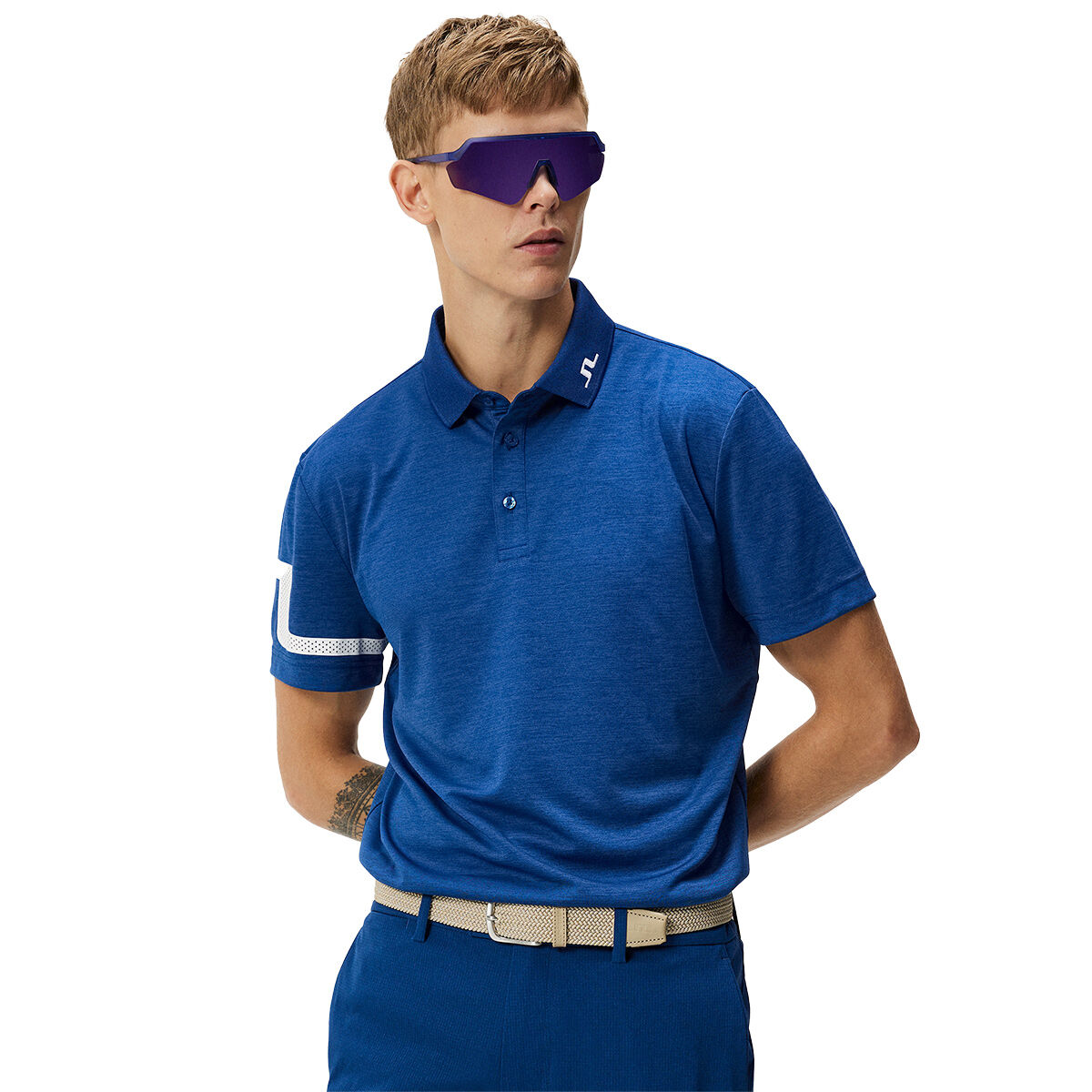 J.Lindeberg Men's Heath Golf Polo Shirt, Mens, Estate blue, Xxl | American Golf von J Lindeberg