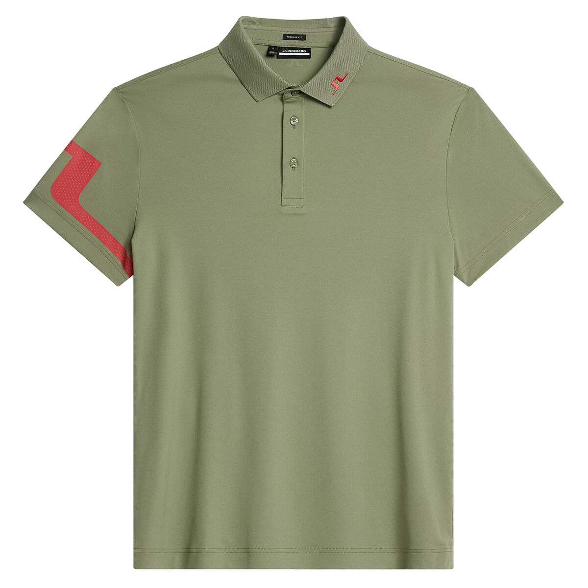 J.Lindeberg Men's Heath Golf Polo Shirt, Mens, Oil green, Medium | American Golf von J Lindeberg