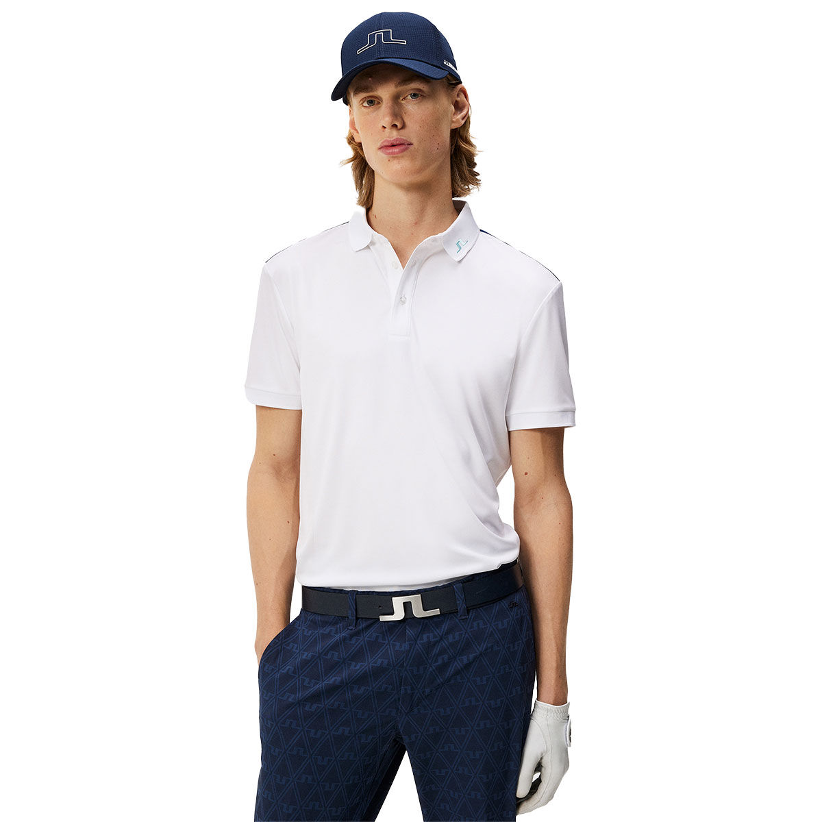 J.Lindeberg Men's Jeff Golf Polo Shirt, Mens, White, Small | American Golf von J Lindeberg