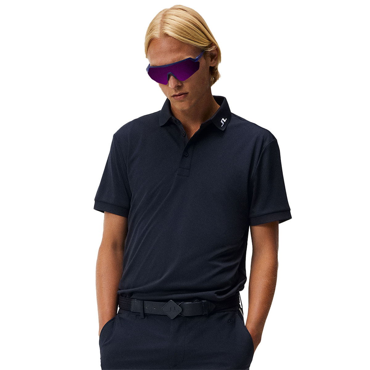 J.Lindeberg Men's KV Golf Polo Shirt, Mens, Navy/white, Medium | American Golf von J Lindeberg