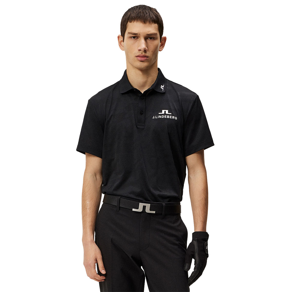 J.Lindeberg Men's Mat Tour Golf Polo Shirt, Mens, Black, Medium | American Golf von J Lindeberg