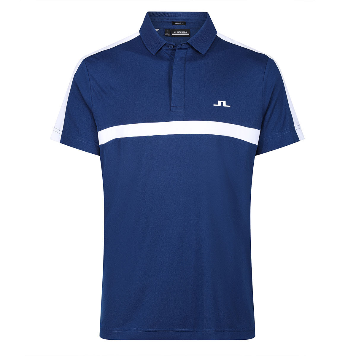 J.Lindeberg Men's Sebastian Chest Stipe Golf Polo Shirt, Mens, Estate blue, Xl | American Golf von J Lindeberg