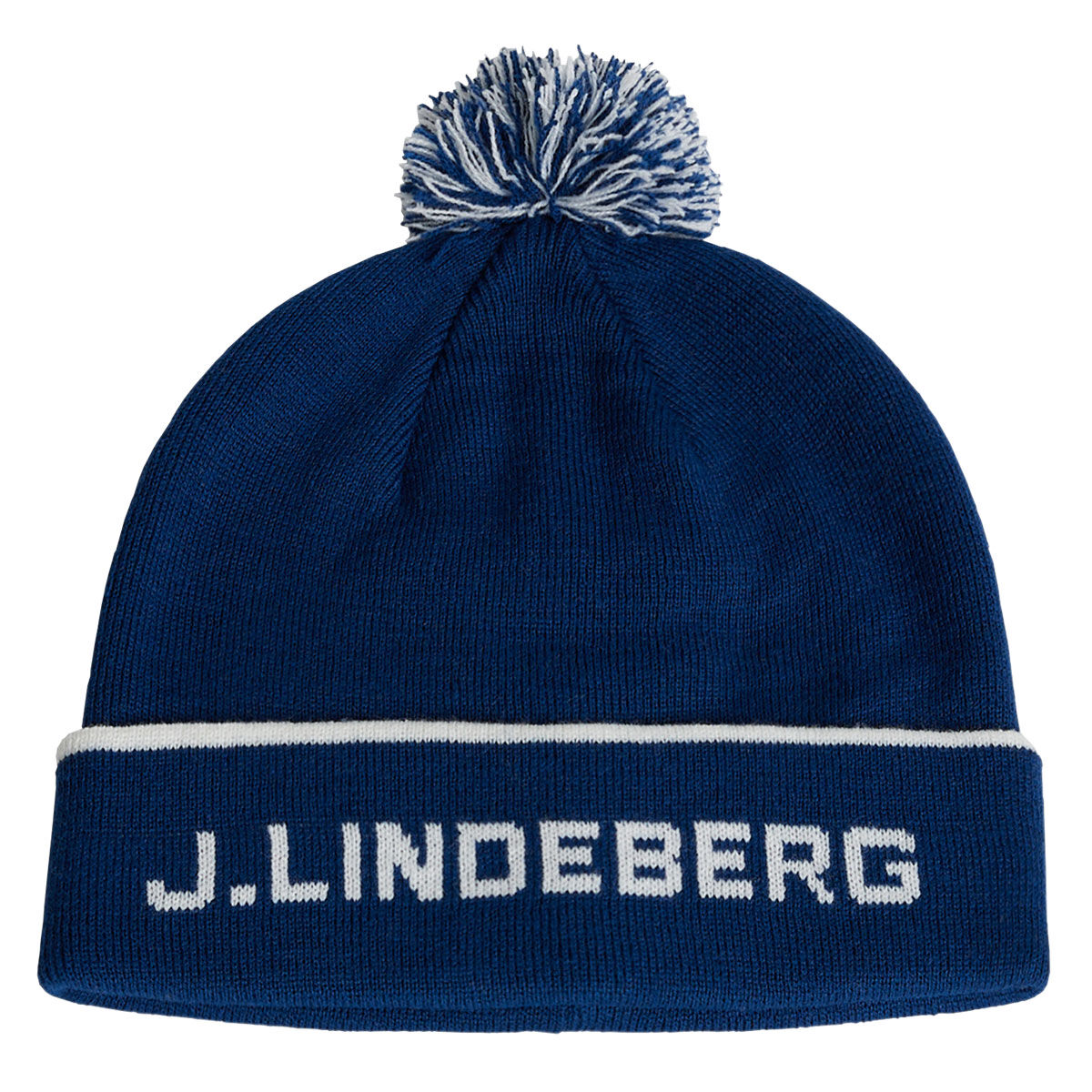 J.Lindeberg Men's Blue Comfortable Stripe Golf Beanie | American Golf, One Size von J Lindeberg