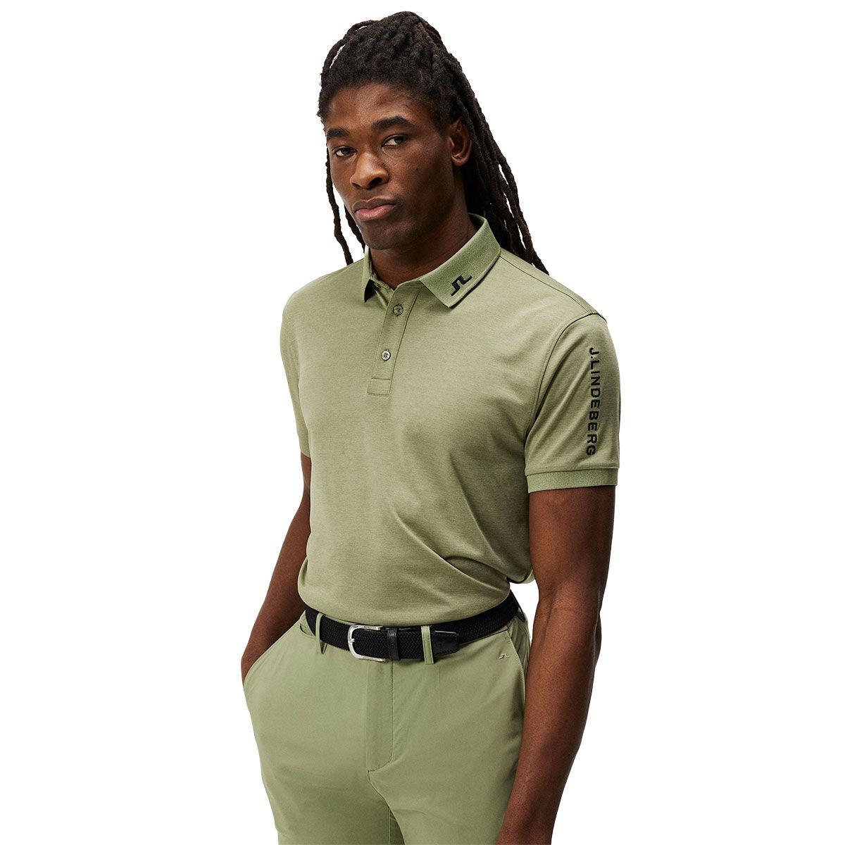 J.Lindeberg Men's Tour Tech Golf Polo Shirt, Mens, Oil green, Xl | American Golf von J Lindeberg