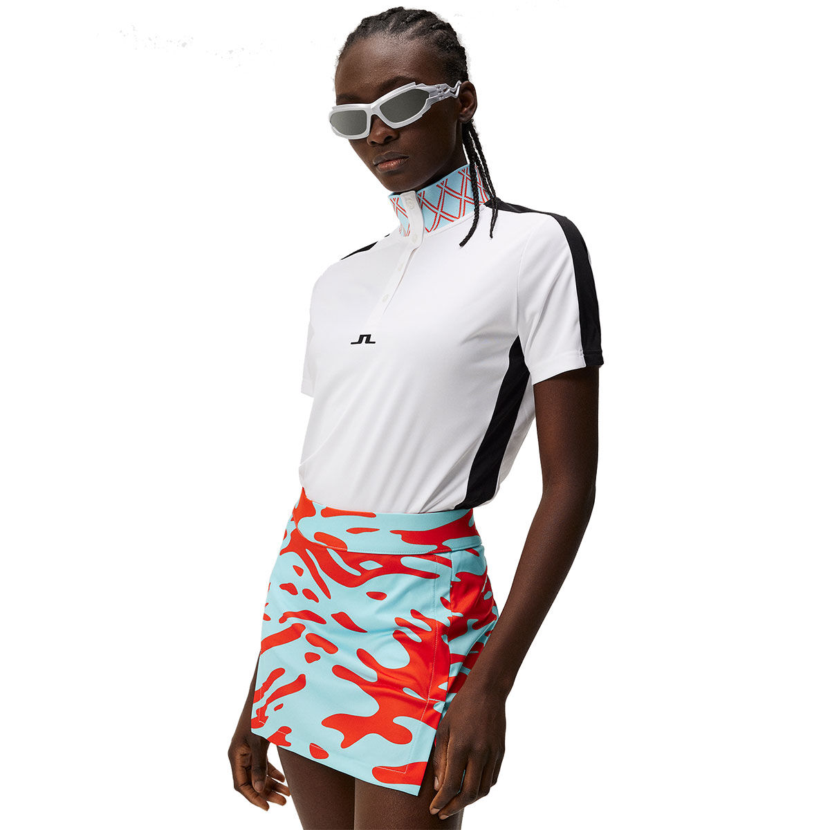 J.Lindeberg Womens Pip Golf Polo Shirt, Female, White, Xl | American Golf von J Lindeberg