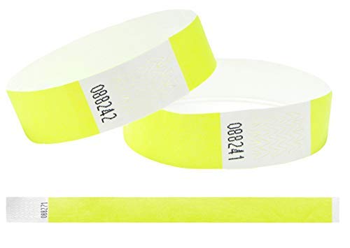 J&R Armbänder, papierähnlich, hergestellt aus Tyvek® 1000 Stück mit 17 Farbvarianten zur Auswahl., neongelb von J&R