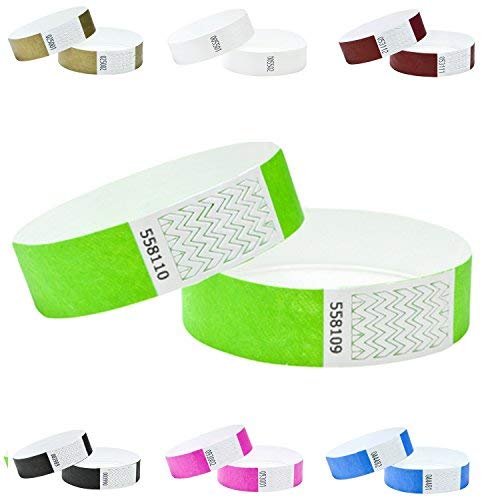 J&R Armbänder, papierähnlich, hergestellt aus Tyvek® 1000 Stück mit 17 Farbvarianten zur Auswahl., Neon Lime von J&R