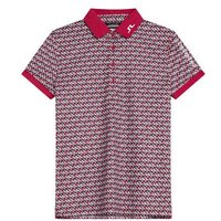 J.Lindeberg Tour Tech Print Halbarm Polo rot von J.LINDEBERG