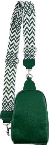 Umhängetasche Clutch Crossbody Tasche mit Taschegurt Gürteltasche Kunstleder (Grün) von J26