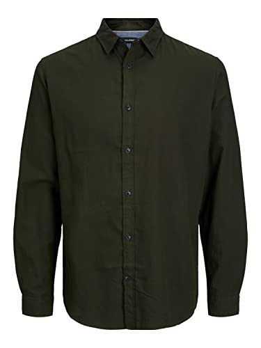 Jack & Jones Herren Jjegingham Twill Shirt L/S Ps Noos Hemd, Rosin/Detail:/Solid, 4XL Große Größen EU von JACK & JONES