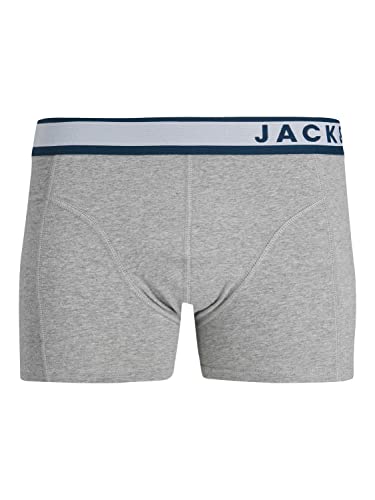 Jack & Jones Herren Jacdenver Trunk Sn Boxershorts, Light Grey Melange, S von JACK & JONES