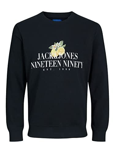 JACK & JONES Herren Jorflores Crew Neck Sn Sweatshirt, Schwarz, XL EU von JACK & JONES