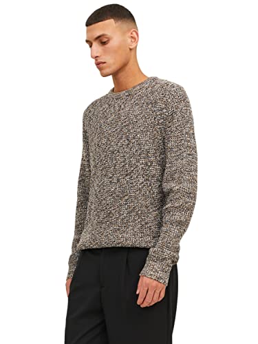 Jack & Jones Herren Rundhals Pullover JJEWILLIAM - Regular Fit S M L XL XXL, Größe:M, Farbe:Otter 12236776 von JACK & JONES