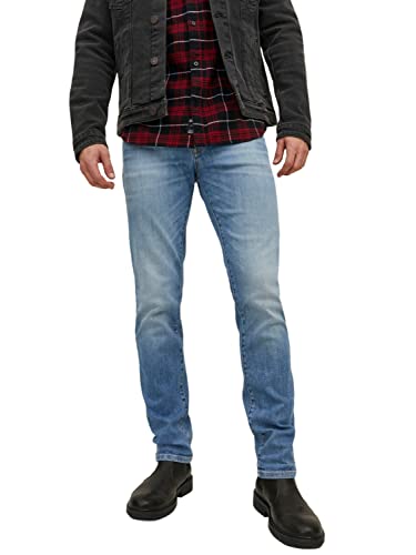 JACK & JONES Herren Jeans JJITIM JJDAVIS JJ 074 - Slim Fit - Blau - Blue Denim, Größe:29W / 30L, Farbvariante:Blue Denim 12229815 von JACK & JONES