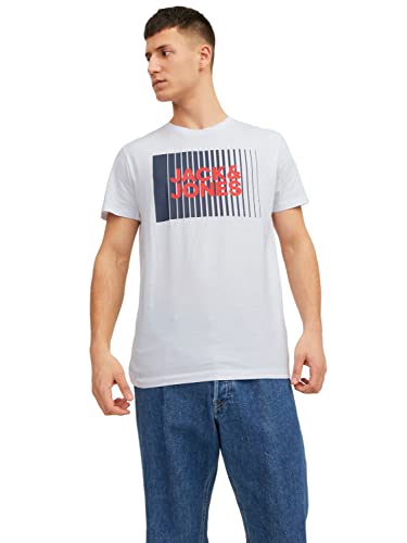 Jack & Jones Herren Jjecorp Logo Tee Play O-Neck Noos T-Shirt, Weiß, XL EU von JACK & JONES