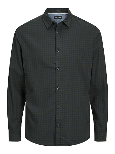 JACK&JONES Hemd Slim Fit Business Shirt Weiches Langarm Twill Oberteil aus Baumwolle JJEGINGHAM von JACK & JONES