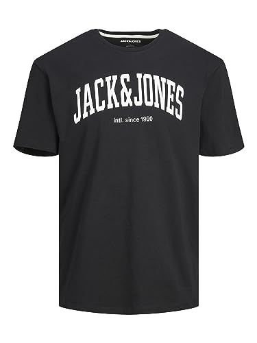 JACK & JONES Herren Rundhals T-Shirt JJEJOSH - Relaxed Fit S-XXL Baumwolle, Größe:L, Farbe:Black 12236514 von JACK & JONES