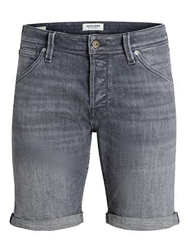 JACK & JONES Herren Jeans Short JJIRICK JJFOX GE 241 - Relgular Fit - Plussize, Größe:44, Farbe:Grey Denim 12229105 von JACK & JONES