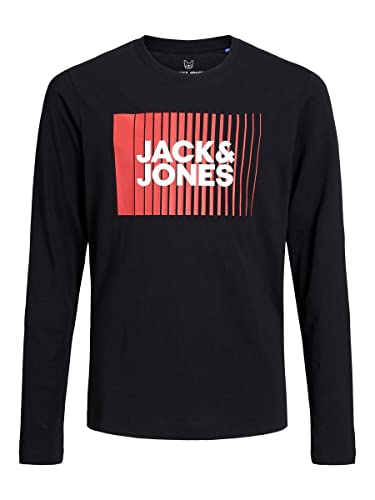 JACK & JONES Jungen Jjecorp Logo Tee Play Ls O-neck Noos Jnr T-Shirt, Schwarz, 176 EU von JACK & JONES