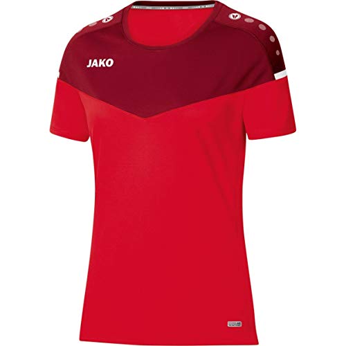 JAKO Damen T-shirt Champ 2.0, rot/weinrot, 36, 6120 von JAKO