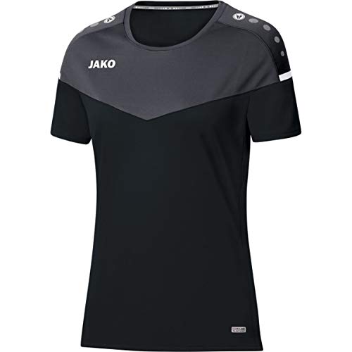 JAKO Damen T-shirt Champ 2.0, schwarz/anthrazit, 38, 6120 von JAKO