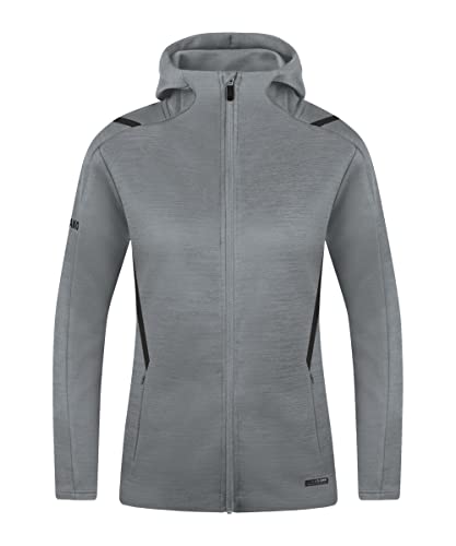 JAKO Challenge Freizeit Kapuzenjacke Damen Grauschwarz, 44 Damen von JAKO