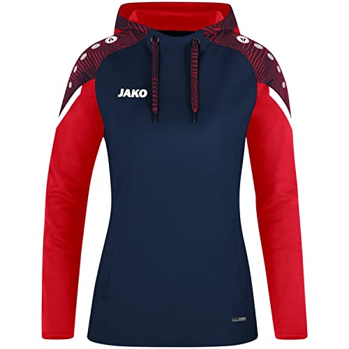 JAKO Damen Kapuzensweatshirt Performance, Marine/Rot, 40 von JAKO