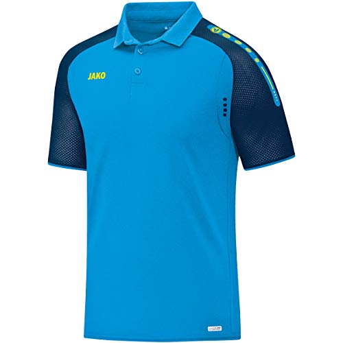 JAKO Damen Polo T-shirts Champ, blau/marine/neongelb, 34-36, 6317 von JAKO