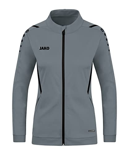 JAKO Damen Polyesterjacke Challenge, Steingrau/Schwarz, 38 von JAKO