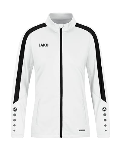 JAKO Damen Polyesterjacke Power, Weiß, 42 von JAKO