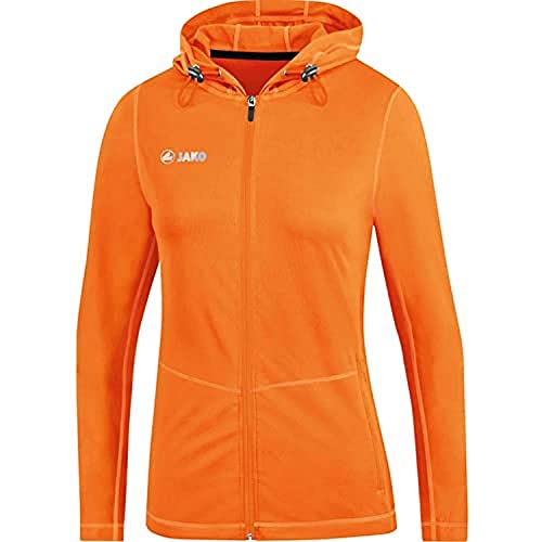 JAKO Damen Kapuzenjacke Run 2.0, neonorange, 36, 6875 von JAKO