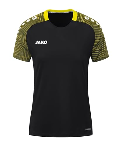 JAKO Damen T-Shirt Performance, Schwarz/Soft Yellow, 40 von JAKO
